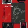 Composition d'une affiche Femme secrète sur un thème japonnais rouge et noir