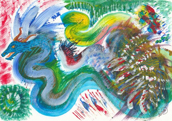 peinture horizontale sur le thème Dragon