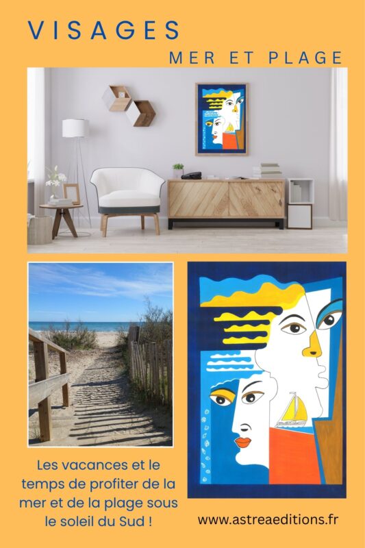 Affiche de présentation du tableau 02 Visages Mer et plage
