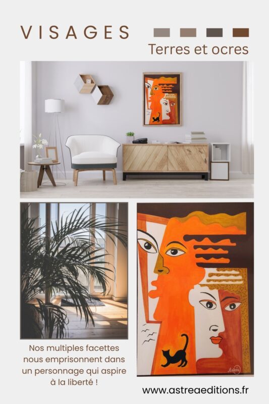 Affiche de présentation du tableau 01 visages terres et ocres