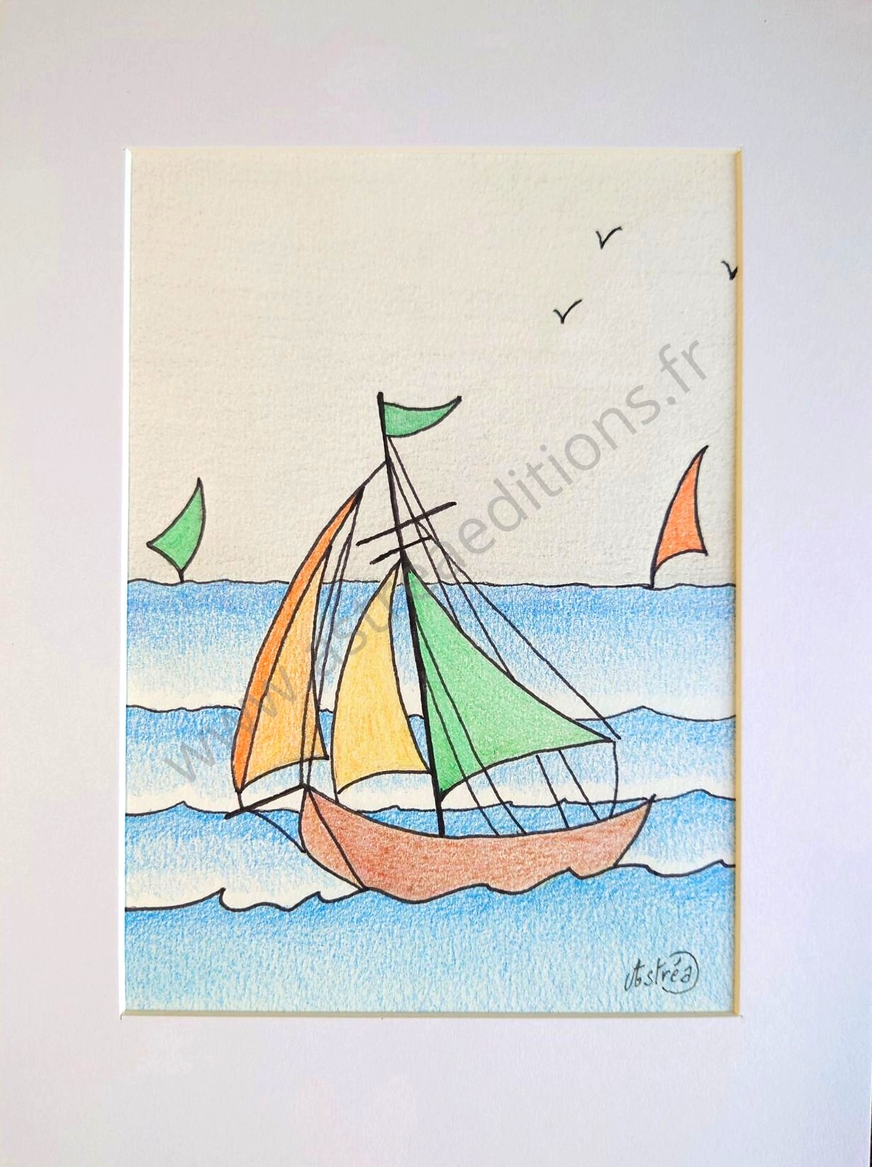 Ce dessin au crayons de couleur 